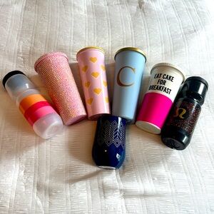 Tumbler water bottle lot assorted 8 total Lululemon Stony Clover Kate Spade